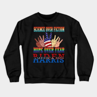 Biden 2020 Inauguration Speech Hope Over Fear Vote Democrat Crewneck Sweatshirt